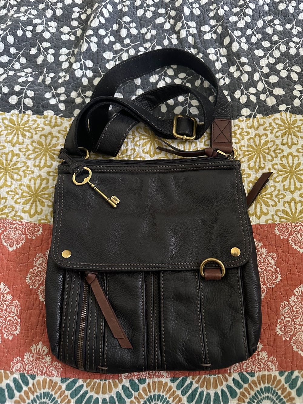 Fossil Leather Crossbody Bag
